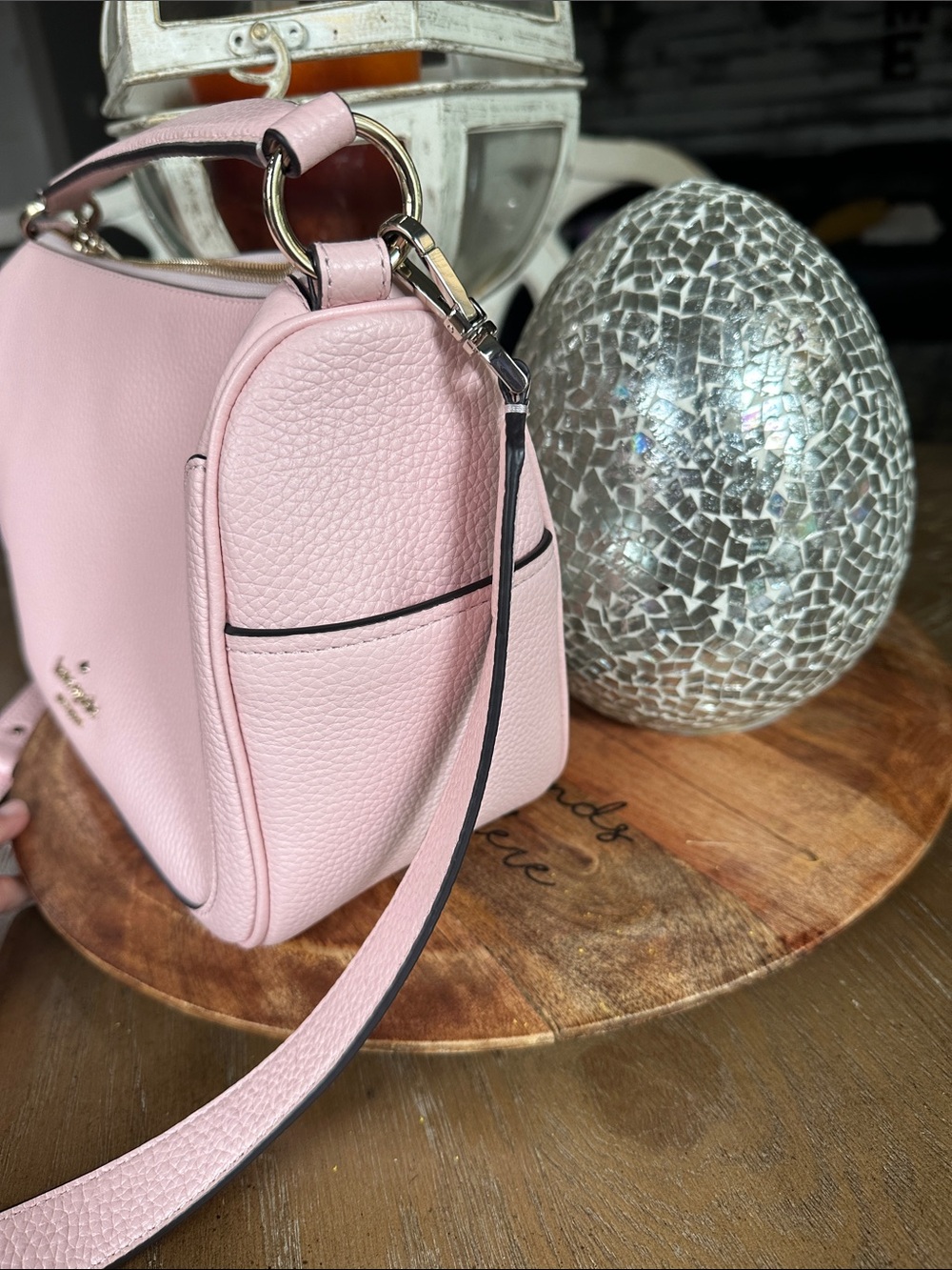 kate spade Pale Pink Pebbled Leather Crossbody Bag - Picture 4 of 12